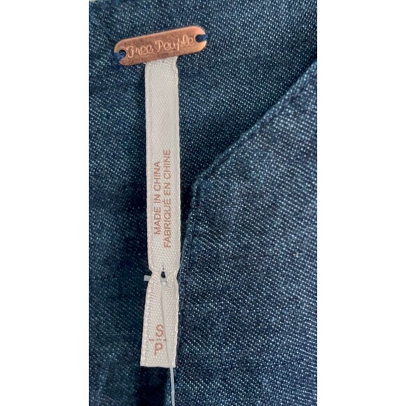 Free People Womens Karmen Cotton Denim Dress Deep Sea Wash Size Small S - Picture 8 of 9